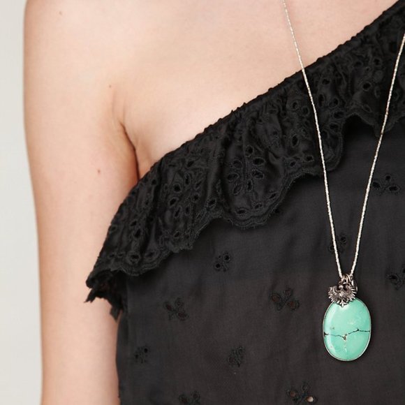 Free People Ruffled Eylet one shoulder top - Picture 3 of 4